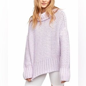 Free People My Only Sunshine Lilac Purple‎ Chunky Knit Sweater Size XS